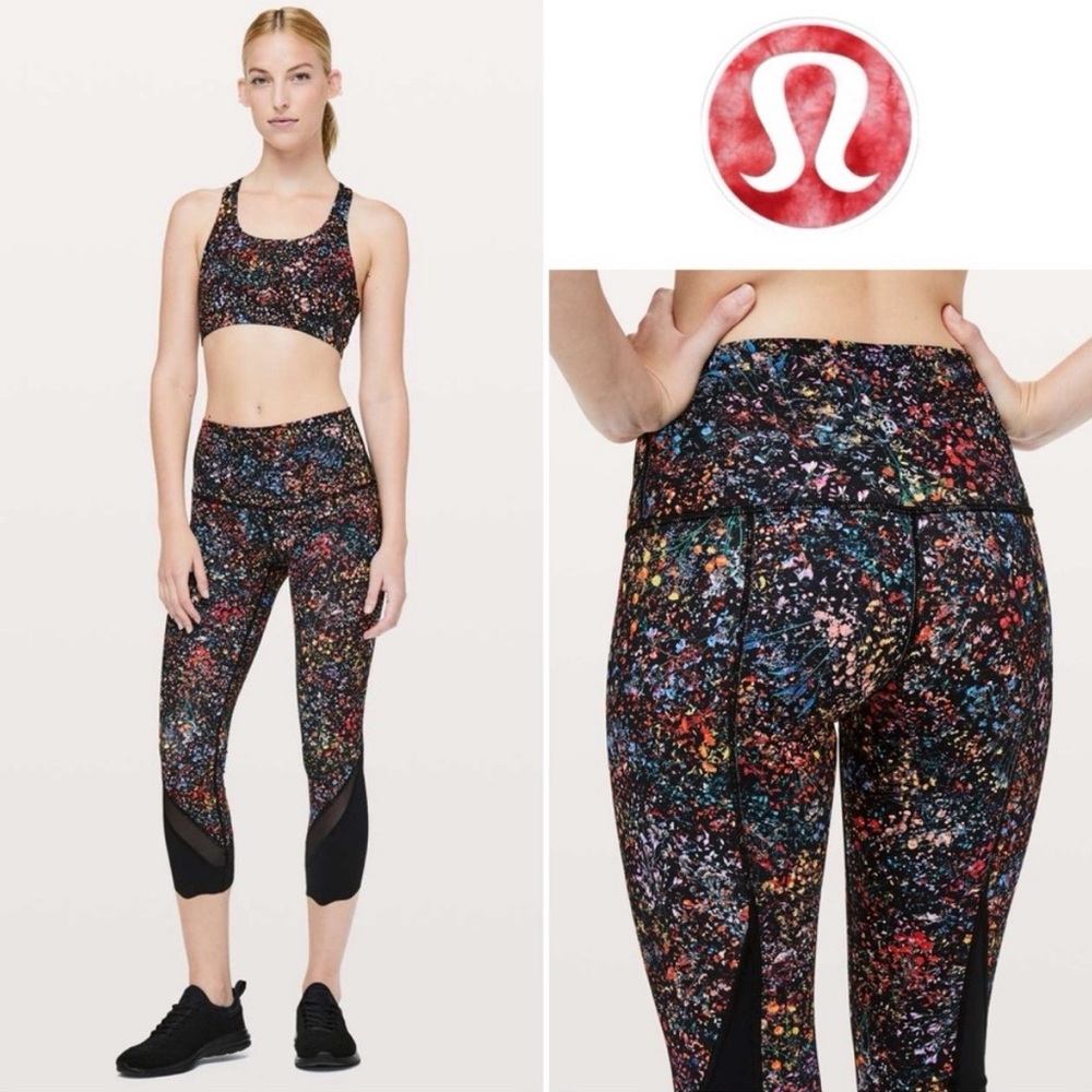 LULULEMON • Wunder Under Crop I | *Scallop 24" in Flowerescent Multi